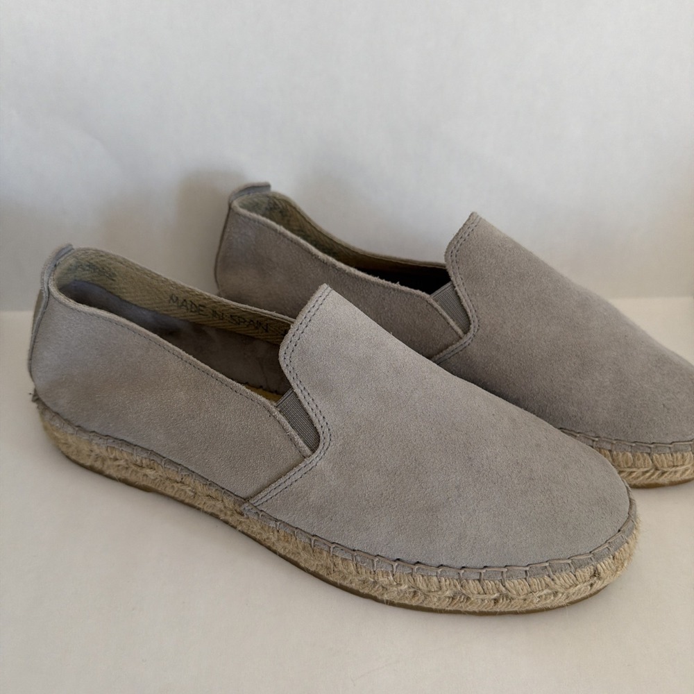 Fabiolas Espadrilles Gray Suede Leather‎ Women's Size 39 US 8.5 Made In Spain